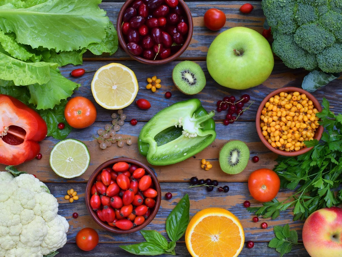 Овощи, ягоды и фрукты – самые витаминные продукты
